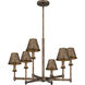 Cross 6 Light 26 inch Statuary Bronze Chandelier Ceiling Light