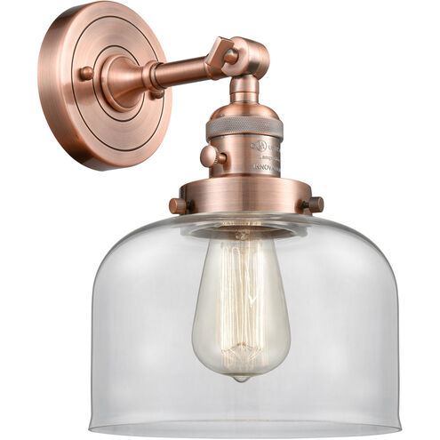 Franklin Restoration Large Bell LED 8 inch Antique Copper Sconce Wall Light, Franklin Restoration