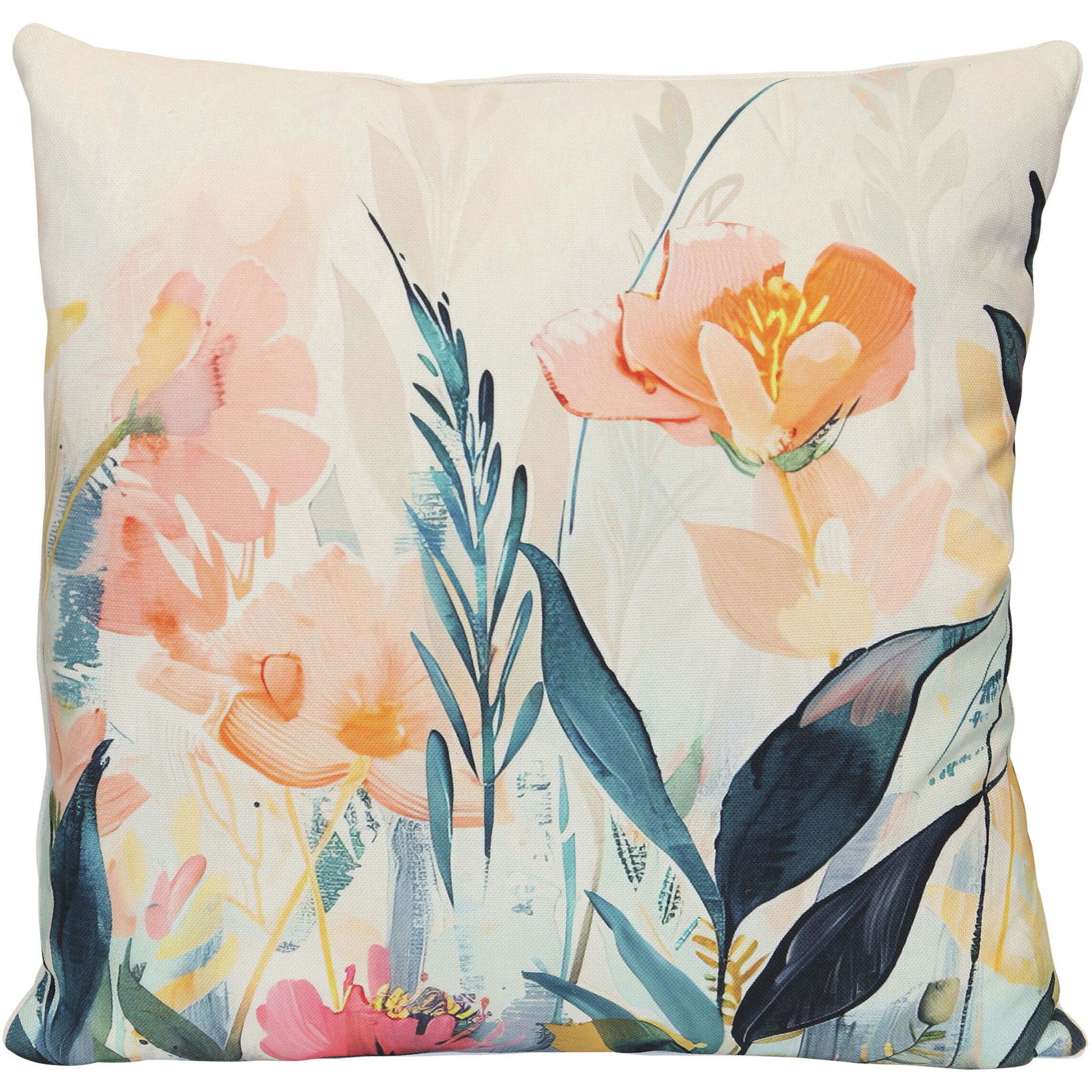 Wild Petal Reverie 24 inch Multicolor Pillow in 24" x 24"