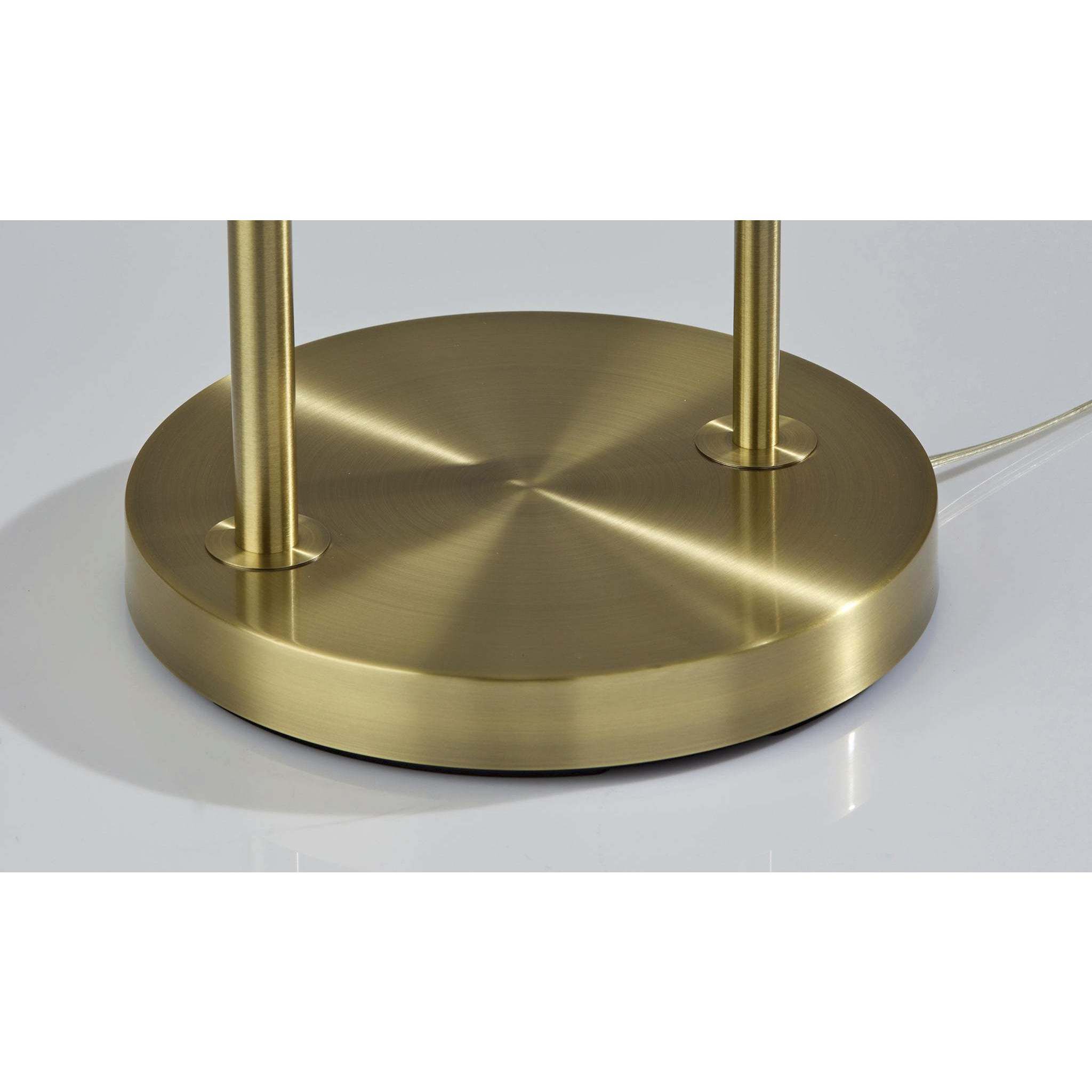 Amira 64 inch 60.00 watt Antique Brass Shelf Floor Lamp Portable Light