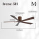 Atlas Irene-5H 60 inch Walnut Tone Flush Mount Paddle Fan, Flush Mounted