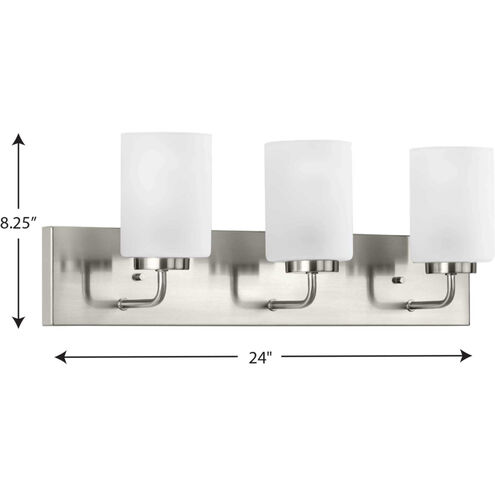 Merry 3 Light 24 inch Brushed Nickel Bath Vanity Light Wall Light