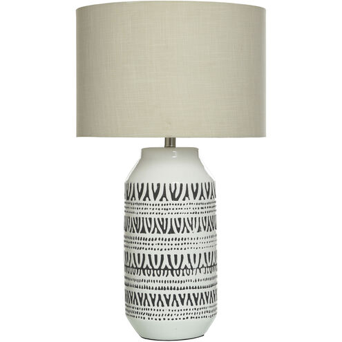 Cameron 30 inch 100.00 watt White and Gray Table Lamp Portable Light