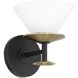 Tremolo 1 Light 8 inch Matte Black and Champagne Gold Vanity Light Wall Light