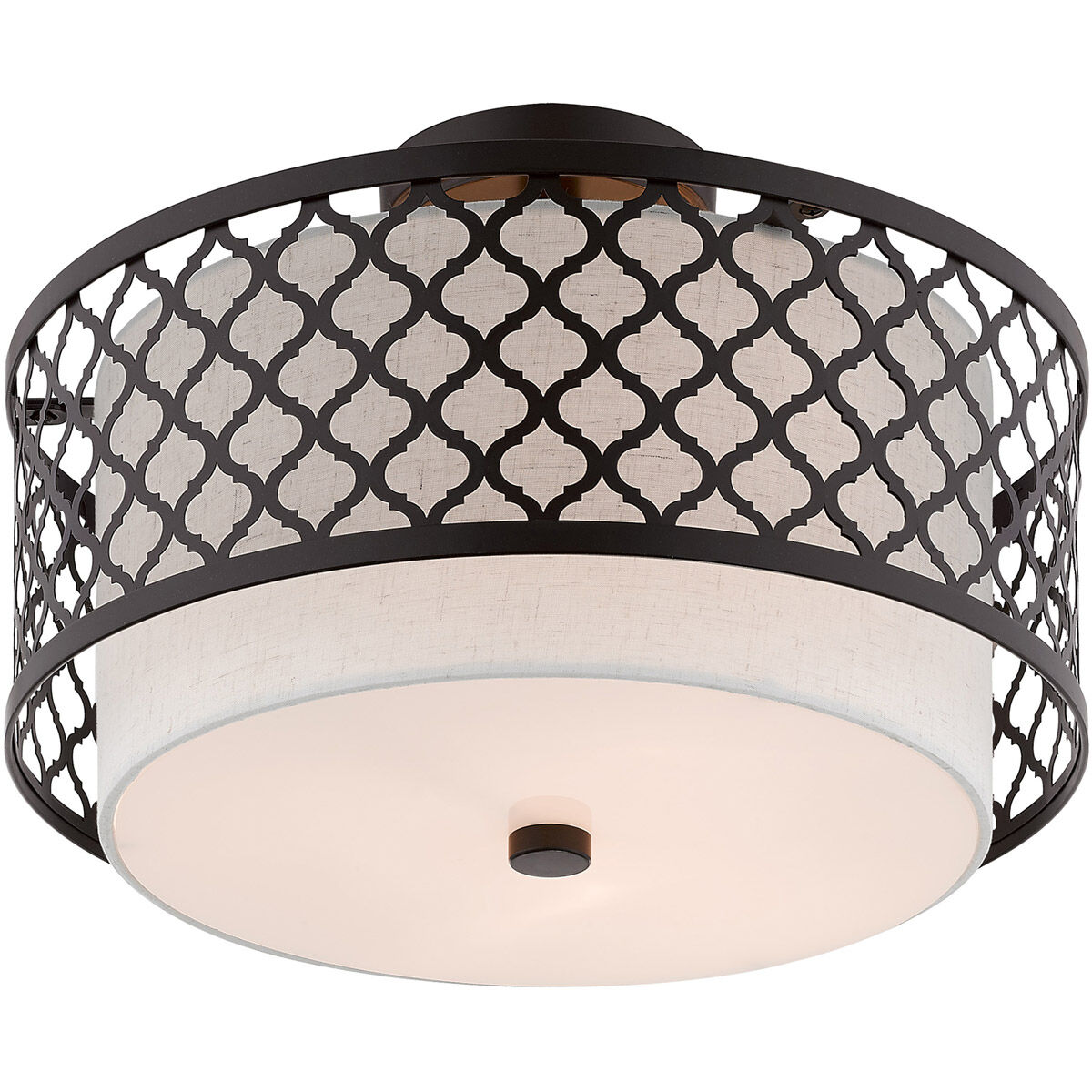 Arabesque 3 Light 15 inch English Bronze Semi-Flush Mount Ceiling Light