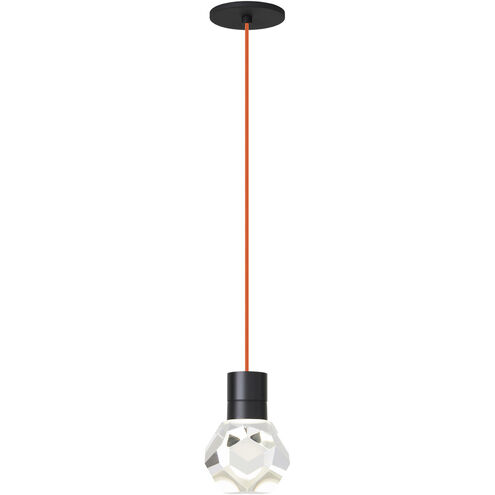 Sean Lavin Kira LED Black Pendant Ceiling Light in Orange Cord, LED 90 CRI 3000K, Integrated LED