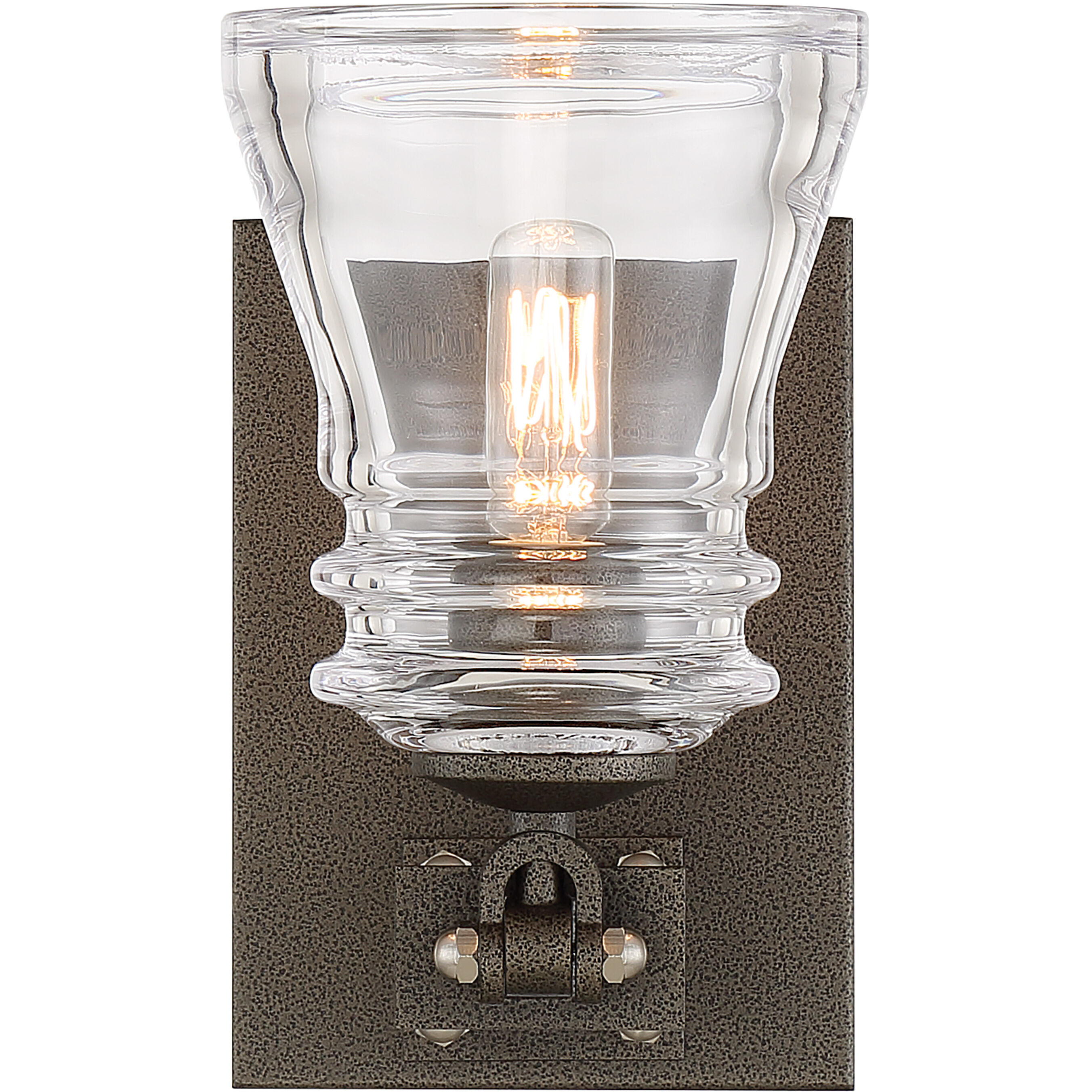 Graham Avenue 1 Light 5 inch Smoked Iron/Brushed Nickel Bath Light Wall Light