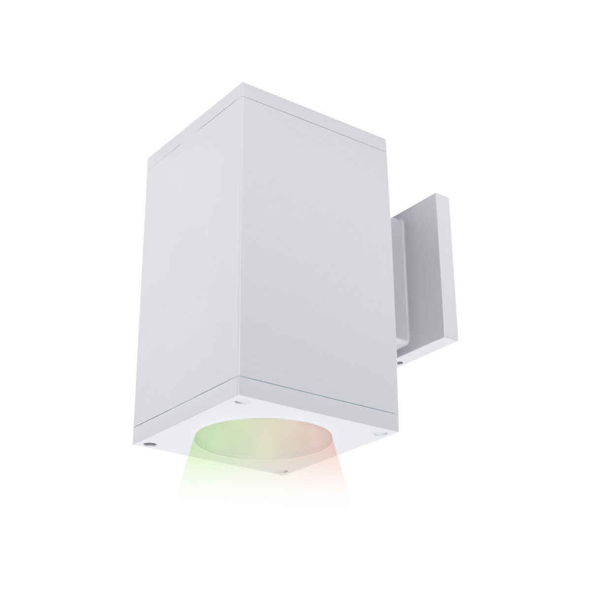 Cube Arch White Sconce Wall Light in Flood, 90, Color Changing, Away From Wall
