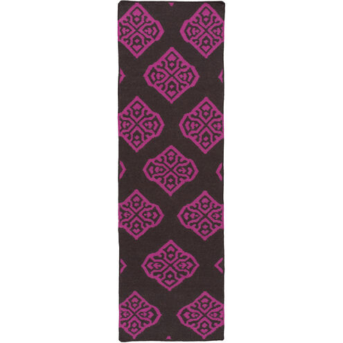 Frontier 96 X 30 inch Fuchsia, Dark Brown Rug