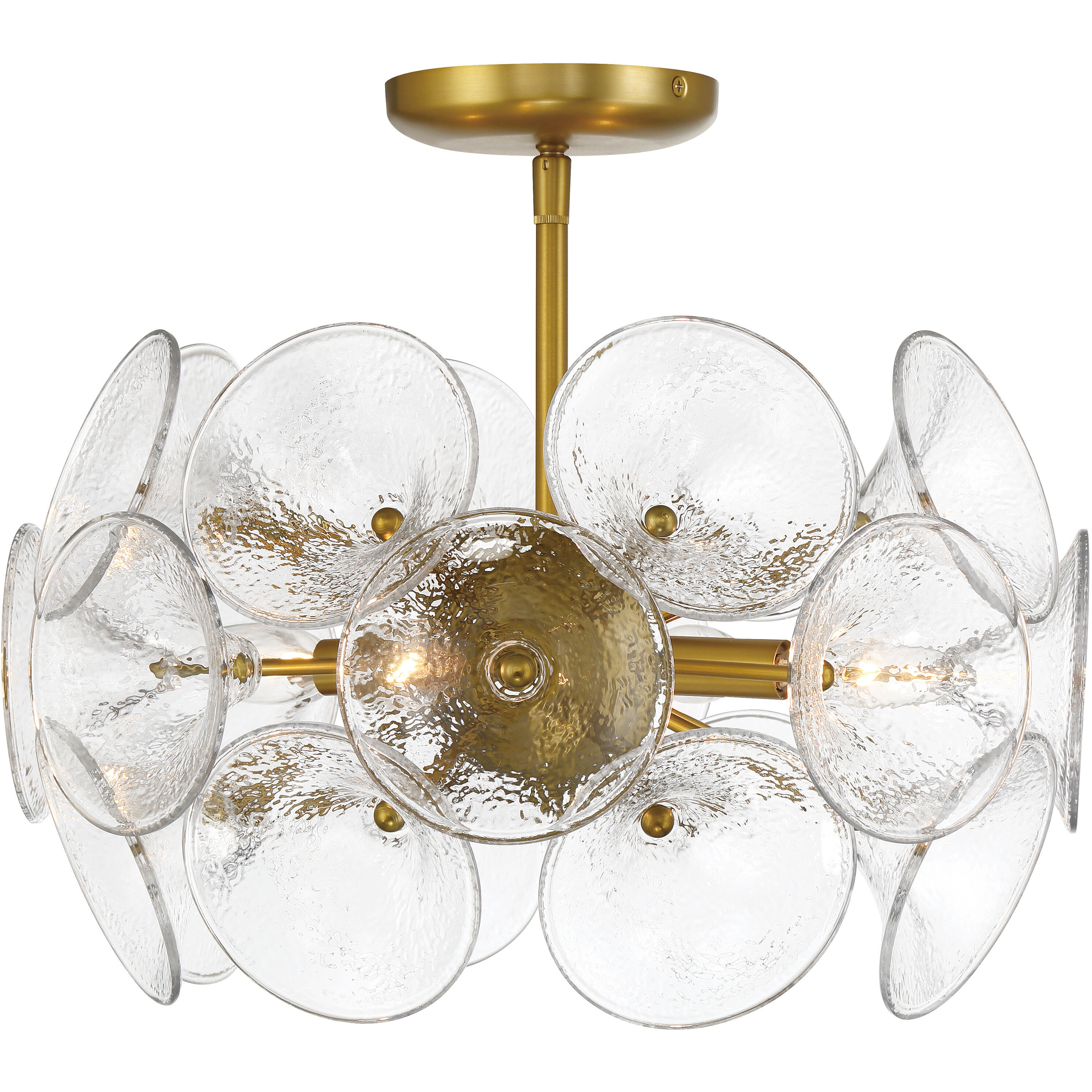 Winter 4 Light 16 inch Soft Brass Semi-Flush to Pendant Ceiling Light