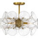 Winter 4 Light 16 inch Soft Brass Semi-Flush to Pendant Ceiling Light