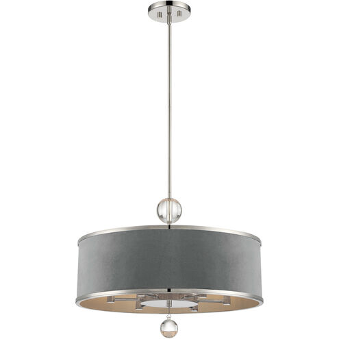 Luxour 6 Light 24 inch Polished Nickel Pendant Ceiling Light
