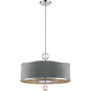 Luxour 6 Light 24 inch Polished Nickel Pendant Ceiling Light