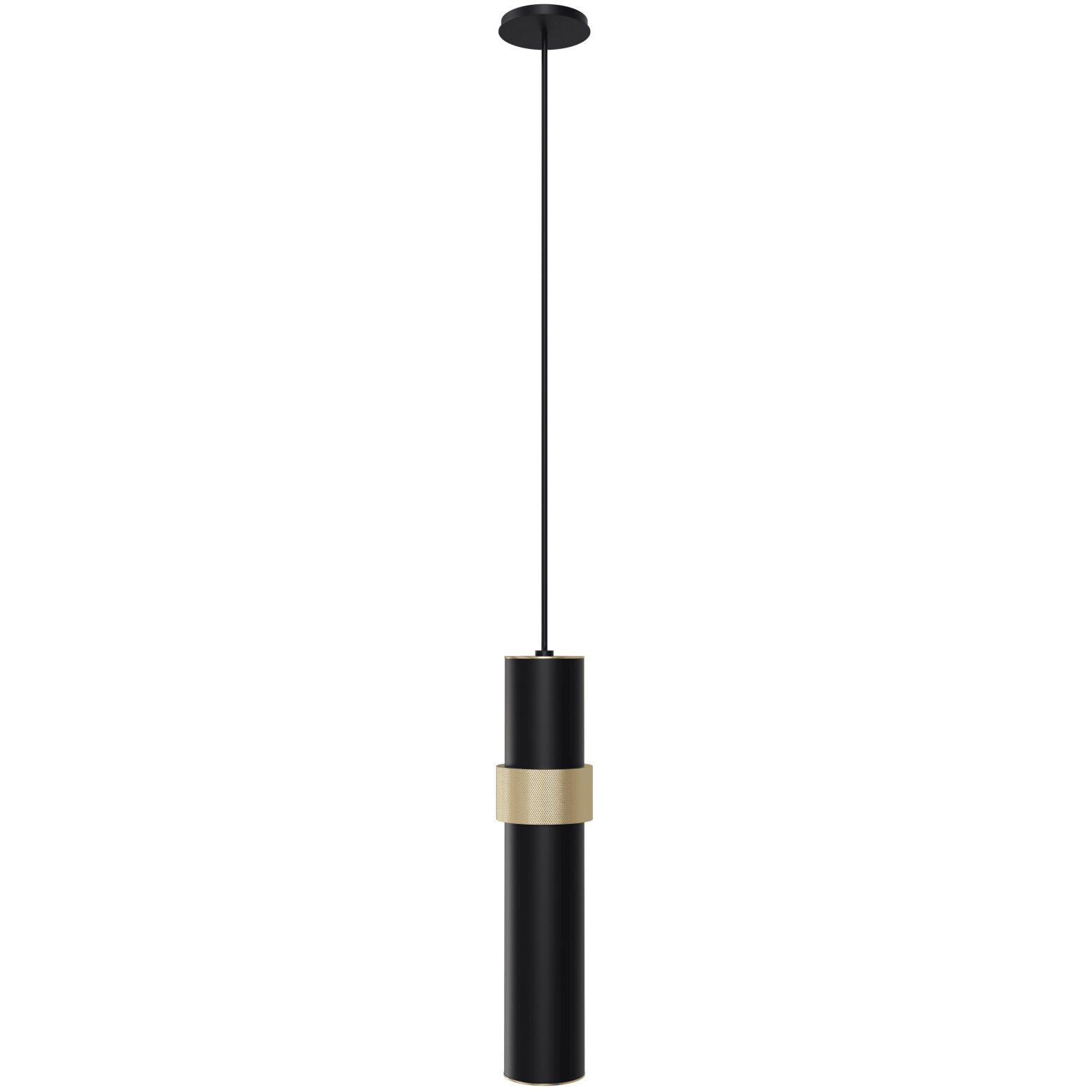 Cicada LED 3 inch Black with Knurled Brass Pendant Ceiling Light