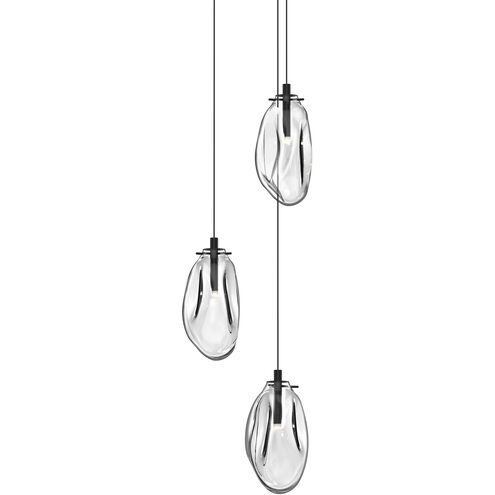 Liquid LED 14 inch Satin Black Pendant Ceiling Light in Clear Glass