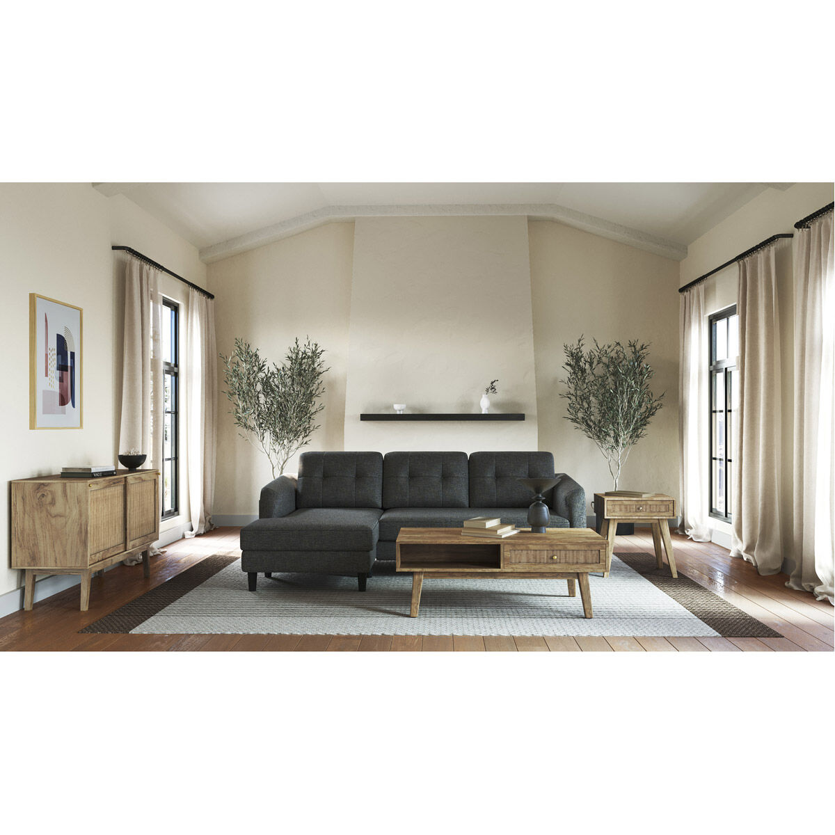 Reed 45.5 X 23.5 inch Natural Coffee Table