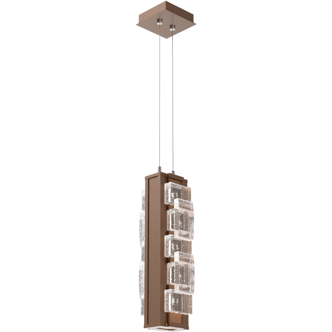 Tessera LED 7.3 inch Burnished Bronze Pendant Ceiling Light in 2700K LED, Tetro Cast, Medium