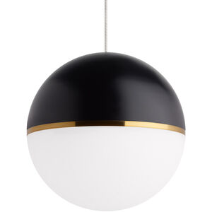 Sean Lavin Akova 1 Light 12 Aged Brass Low-Voltage Pendant Ceiling Light in MonoRail, Matte Black/Aged Brass, Integrated LED