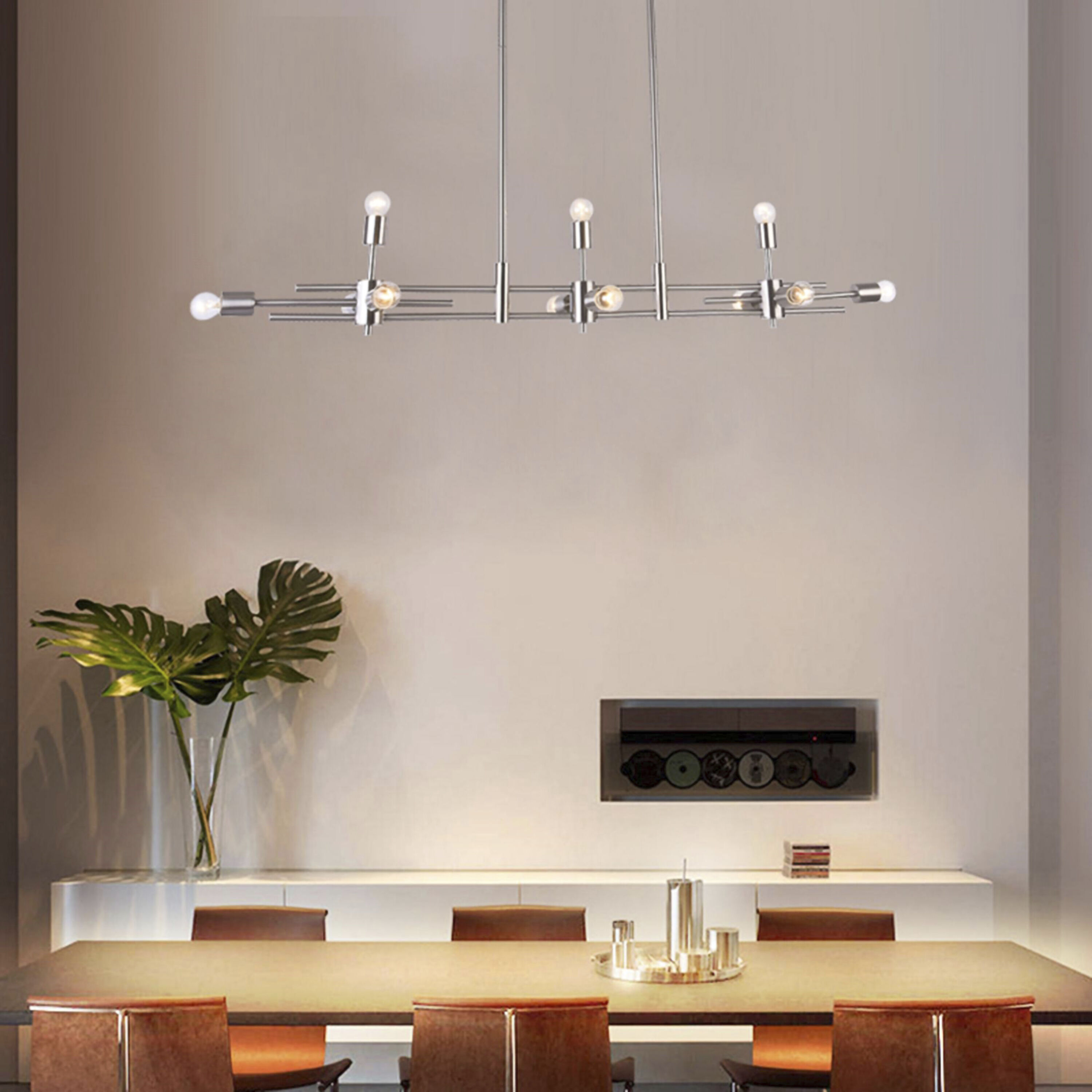 Canada 11 Light 8.8 inch Shiny Nickel Chandelier Ceiling Light