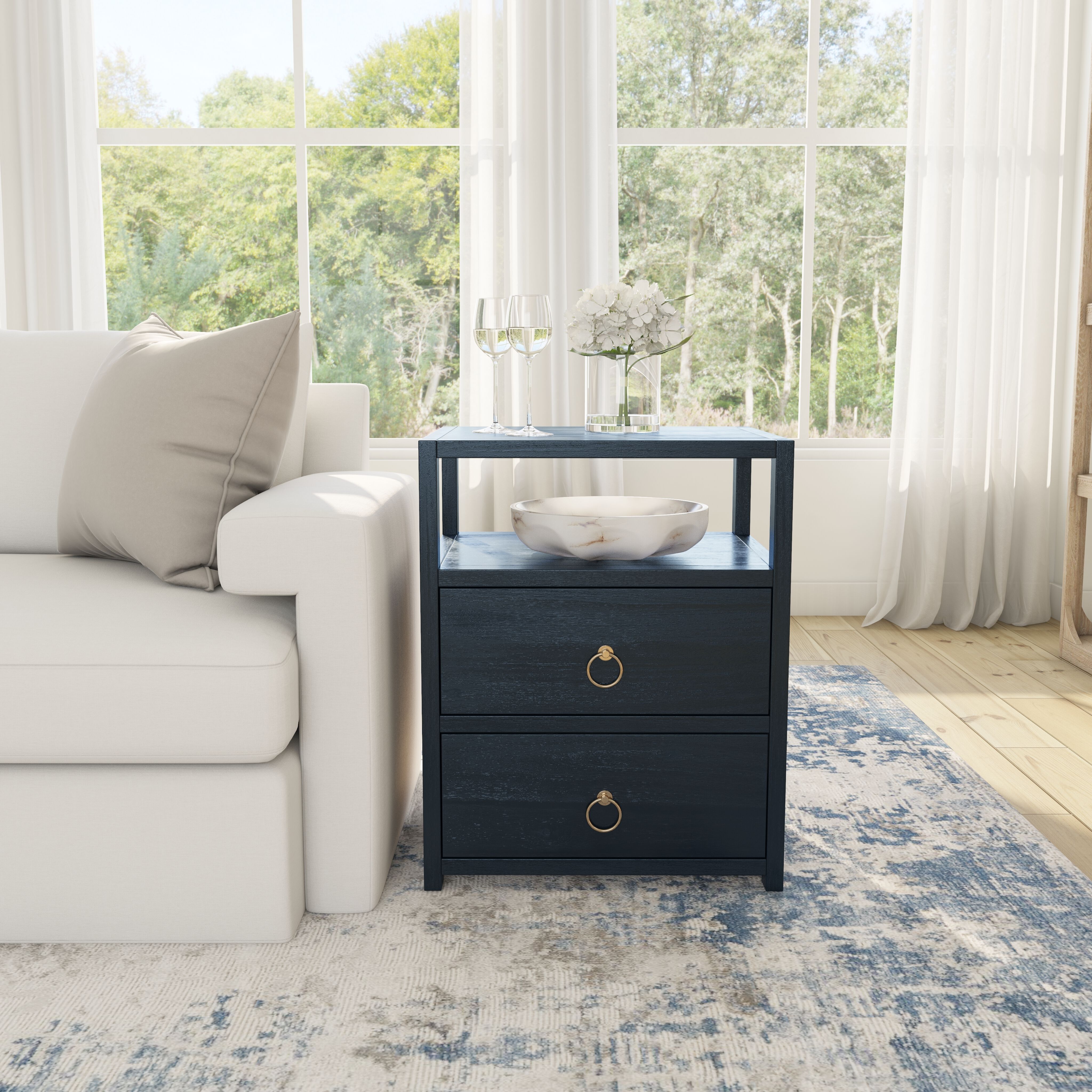 Lark Nightstand in Navy Blue