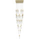 Aspen LED 36 inch Brushed Brass Multi Port Pendant Ceiling Light in Bubbled