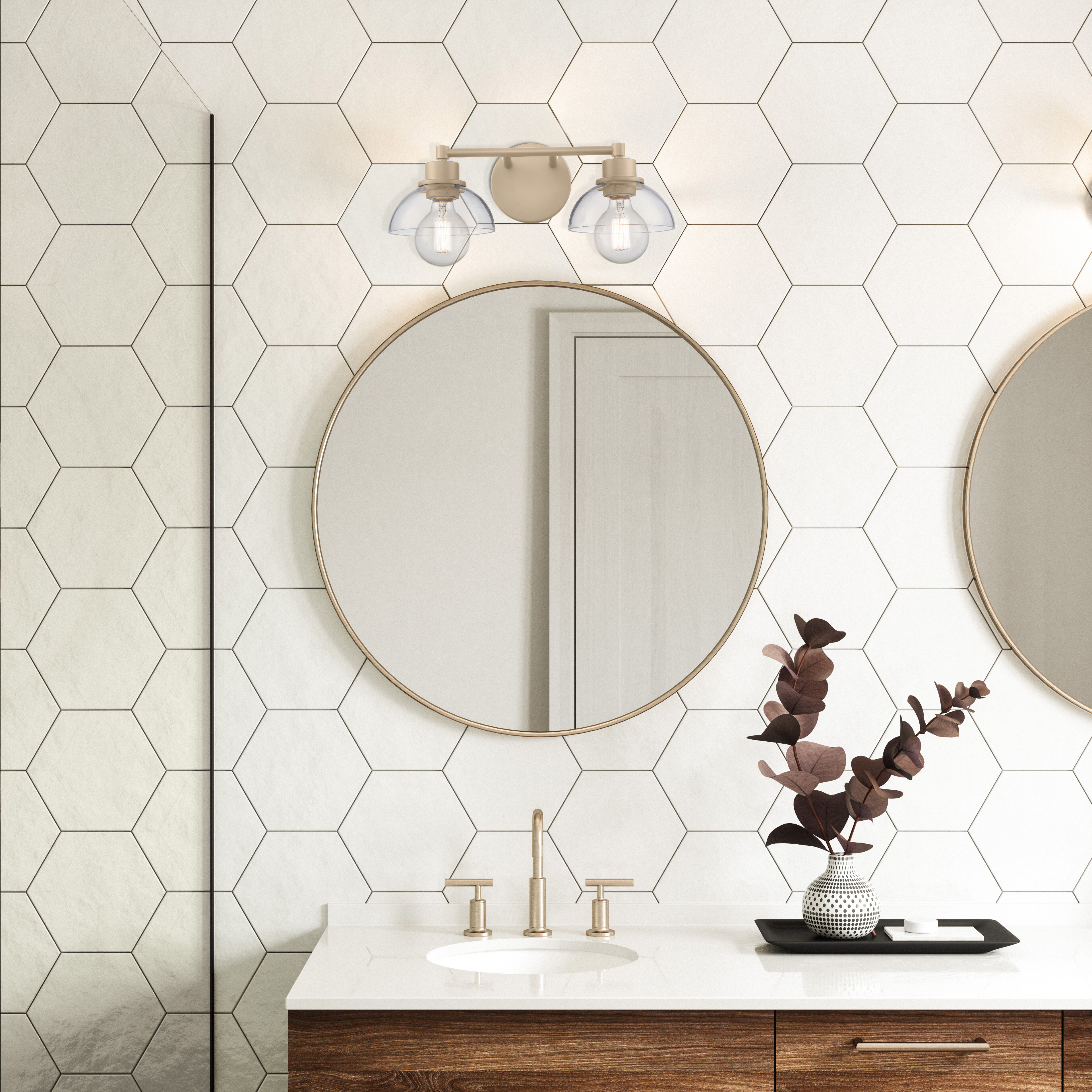 Hexagon vanity light shop
