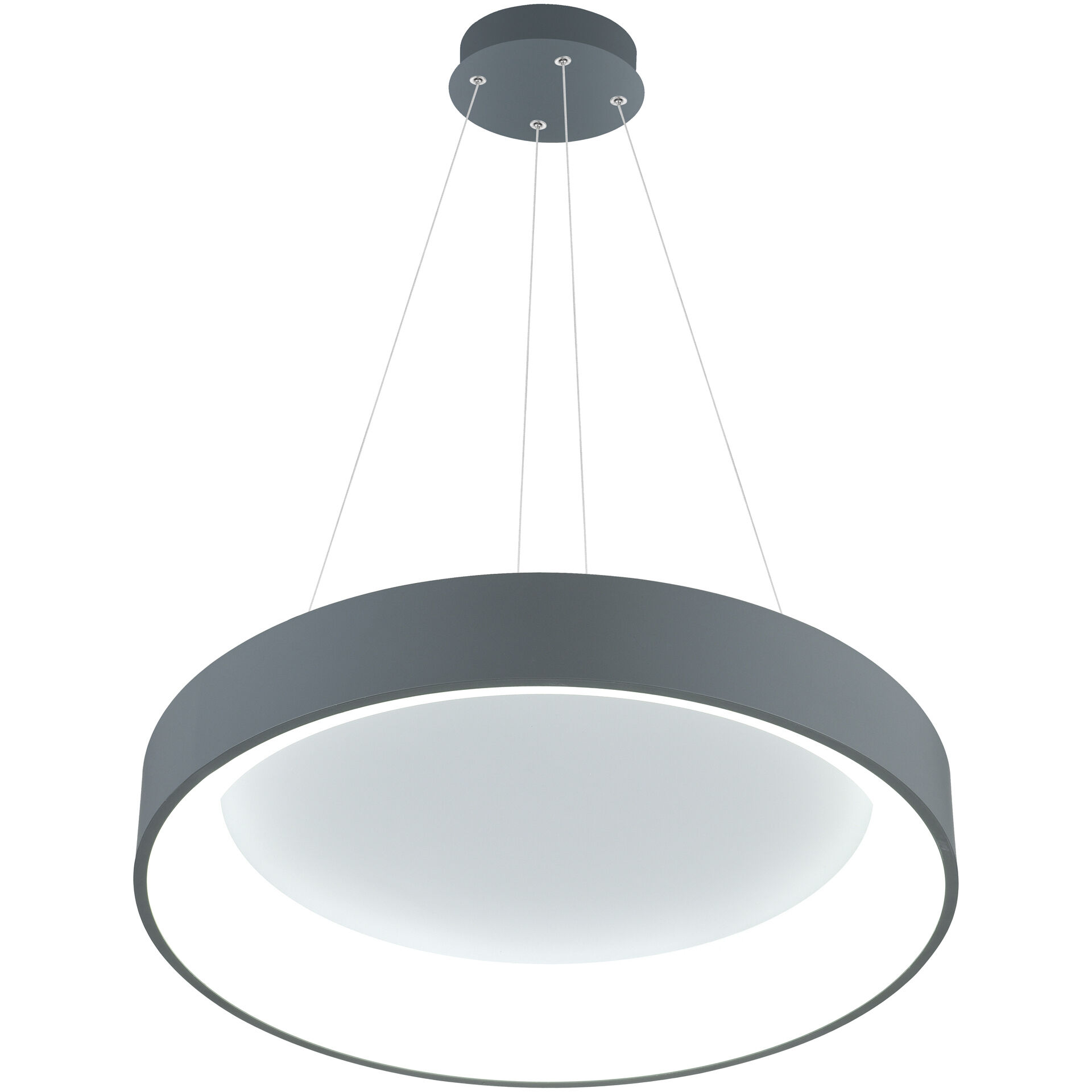 Arenal LED 24 inch Grey and White Drum Shade Pendant Ceiling Light in Gray and White