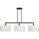 Meridian 3 Light 51 inch Bronze Linear Chandelier Ceiling Light, Extra Large