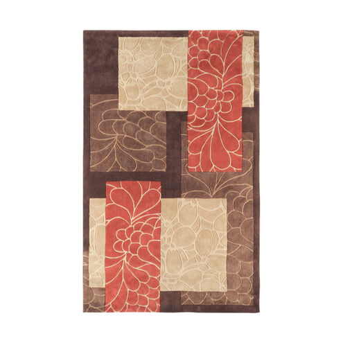 Cosmopolitan 156 X 108 inch Burnt Orange/Dark Brown/Khaki/Tan Rugs, Polyester