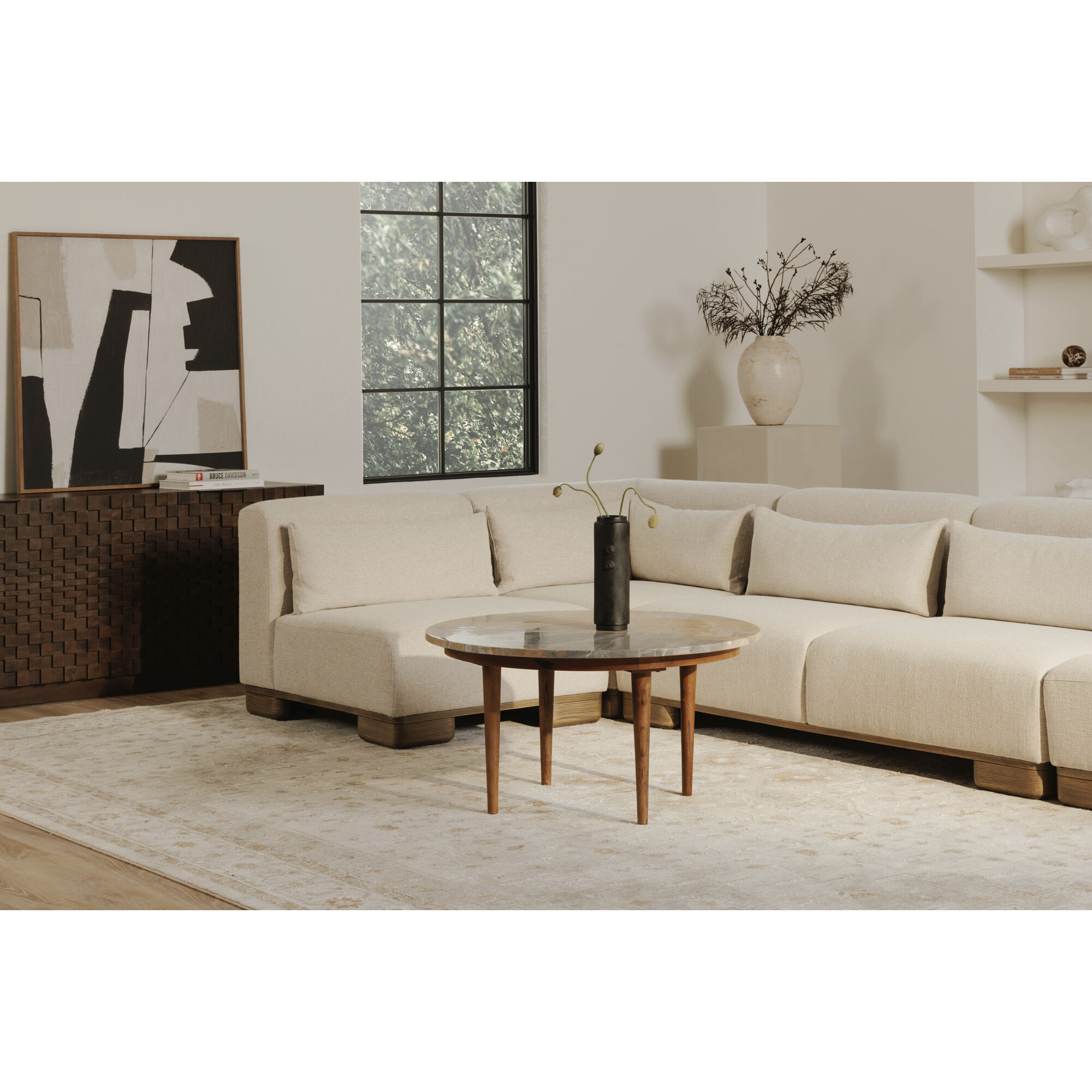 June Beige Corner Chair