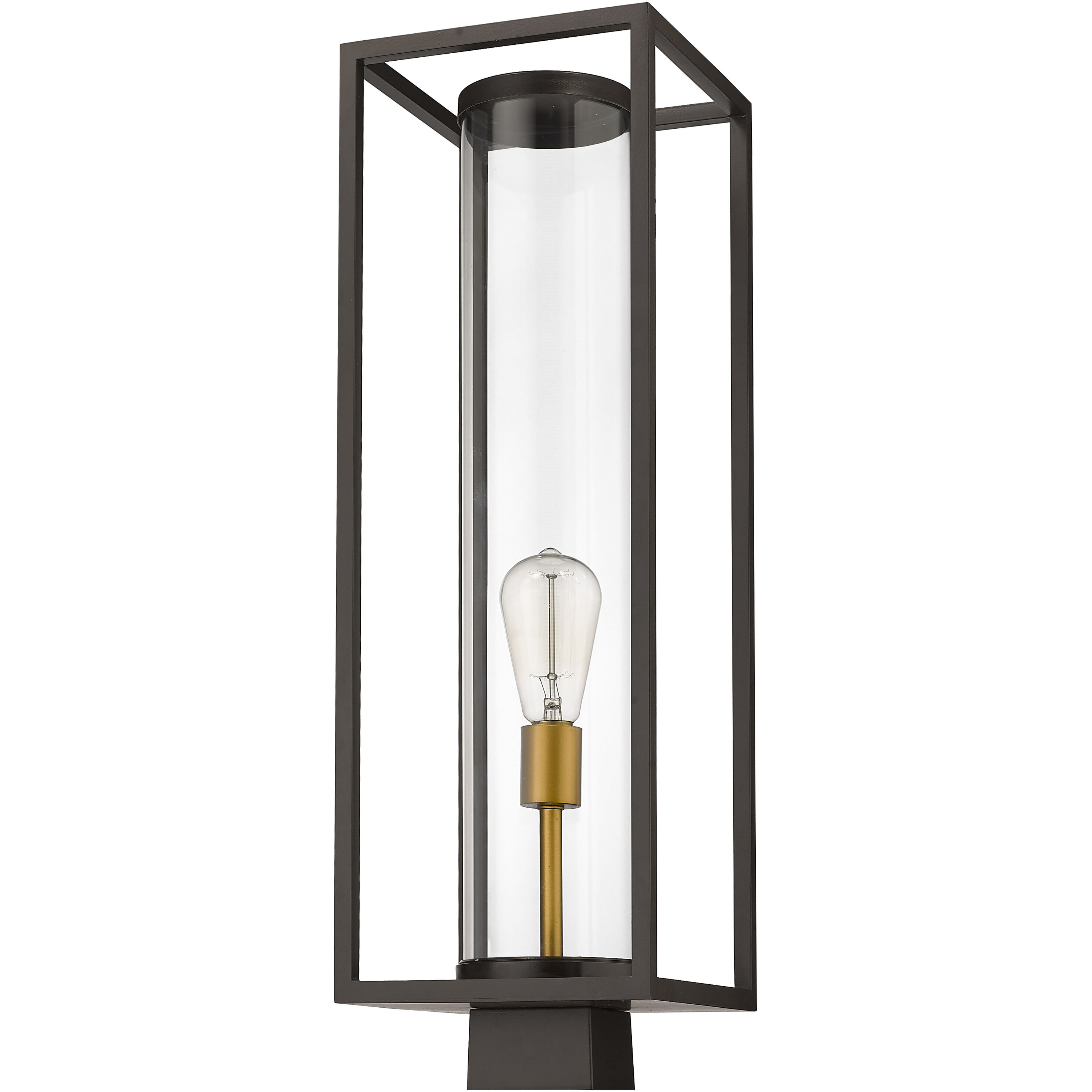 Dunbroch 1 Light 26.25 inch Deep Bronze and Outdoor Brass Outdoor Post Mount Fixture