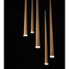Cascade LED 17 inch Aged Brass Multi-Light Pendant Ceiling Light in 5, Round, 28in.
