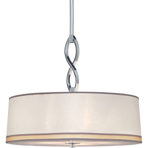 Button 3 Light 16.75 inch Chrome Pendant Ceiling Light