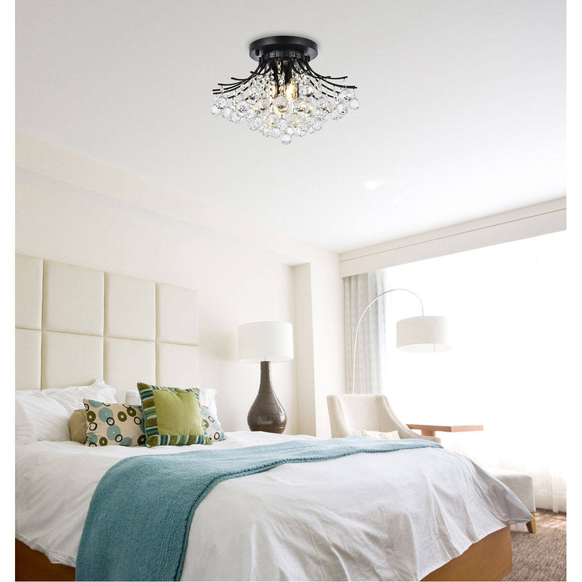Toureg 6 Light 19 inch Black and Clear Flush Mount Ceiling Light