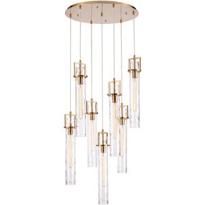 Jayden 7 Light 25.5 inch Lacquered Gold Chandelier Ceiling Light