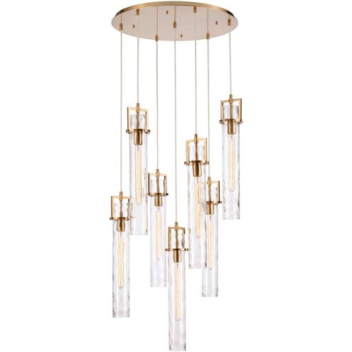 Jayden 7 Light 25.5 inch Lacquered Gold Chandelier Ceiling Light