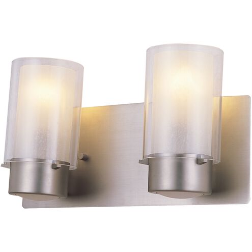 Essex 2 Light 14 inch Buffed Nickel Bath Vanity Wall Light in Half Opal Glass