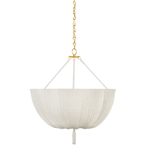 Carolina 3 Light 30 inch Aged Brass Pendant Ceiling Light