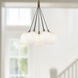 Bolla LED 16.5 inch Brushed Gold Chandelier Ceiling Light in Matte Opal Glass