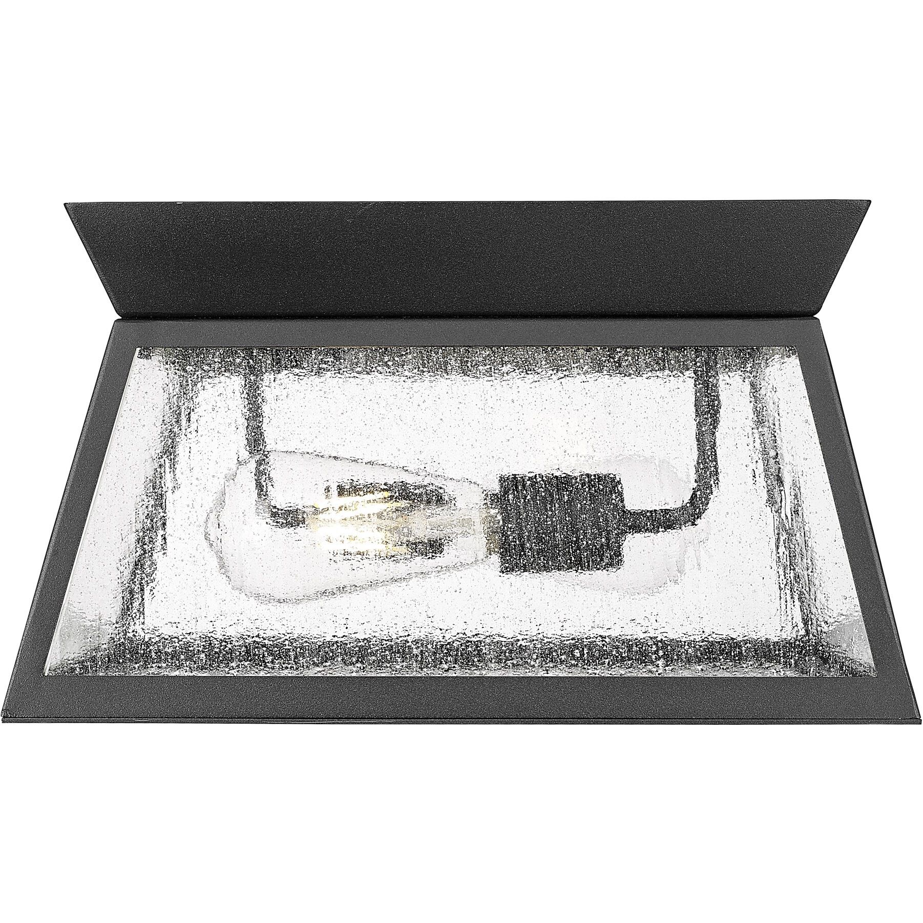 Lucian 2 Light 14 inch Black Outdoor Flush Mount