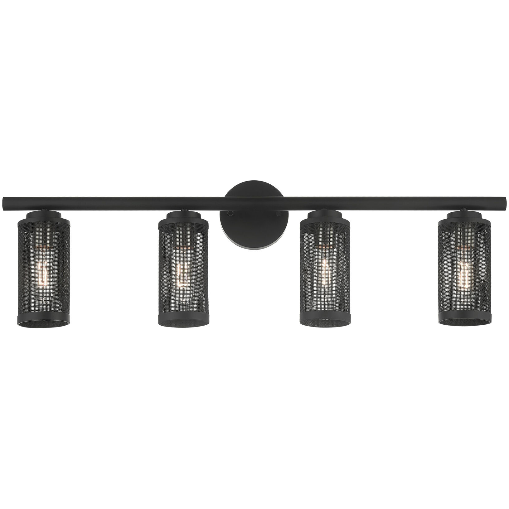 Industro 4 Light 36 inch Black with Brushed Nickel Accents Vanity Sconce Wall Light
