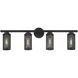 Industro 4 Light 36 inch Black with Brushed Nickel Accents Vanity Sconce Wall Light