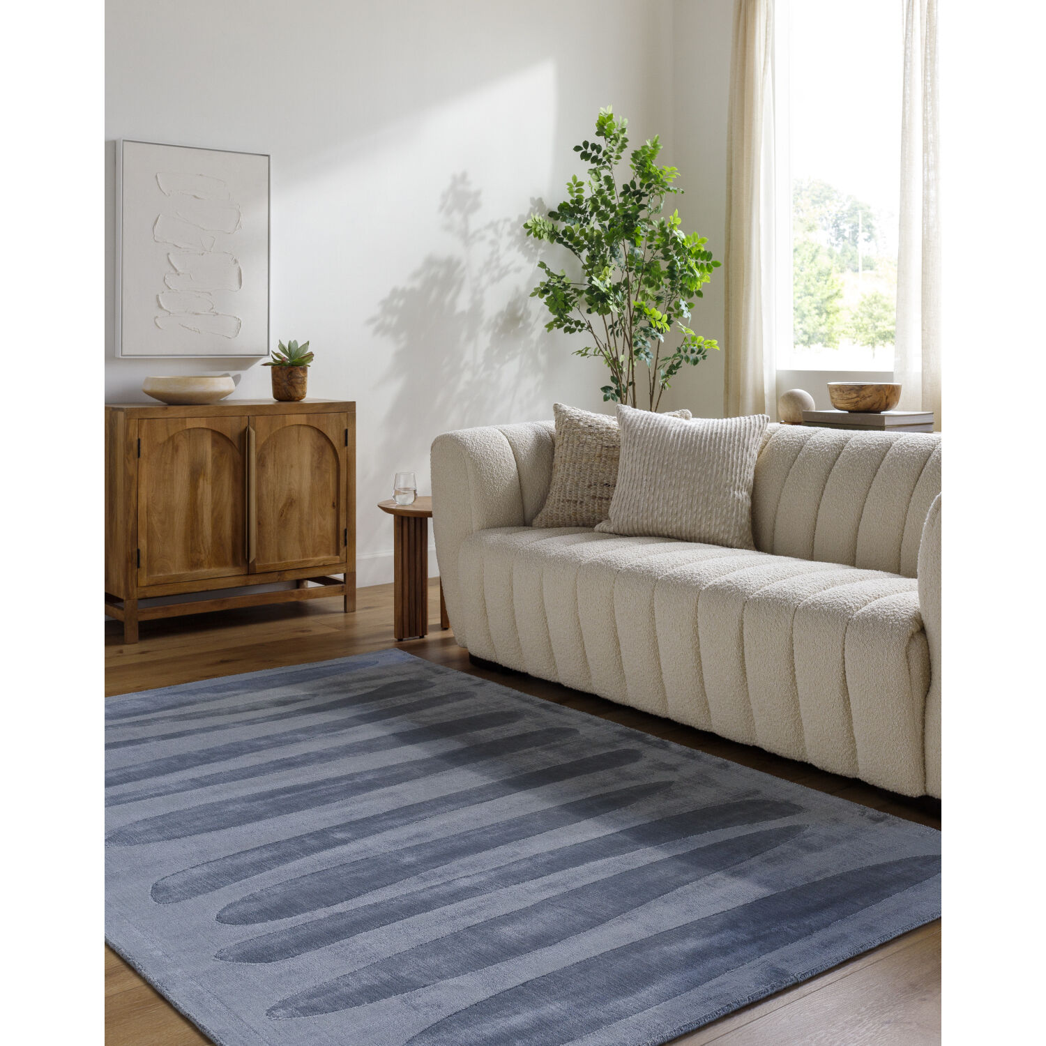 Pier 90 X 60 inch Grey/Medium Grey/Slate Blue/Metallic - Silver Handmade Rug in 5 x 7.5