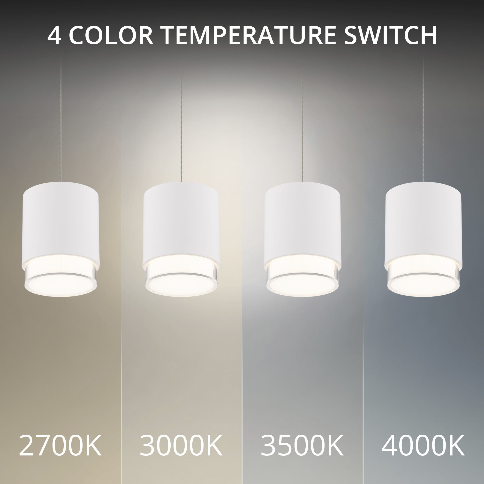 Cloak LED 6.75 inch White Pendant Ceiling Light in 4000K, dweLED