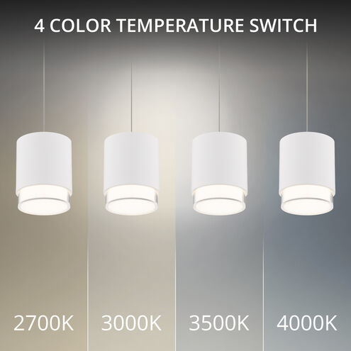 Cloak LED 6.75 inch White Pendant Ceiling Light in 4000K, dweLED