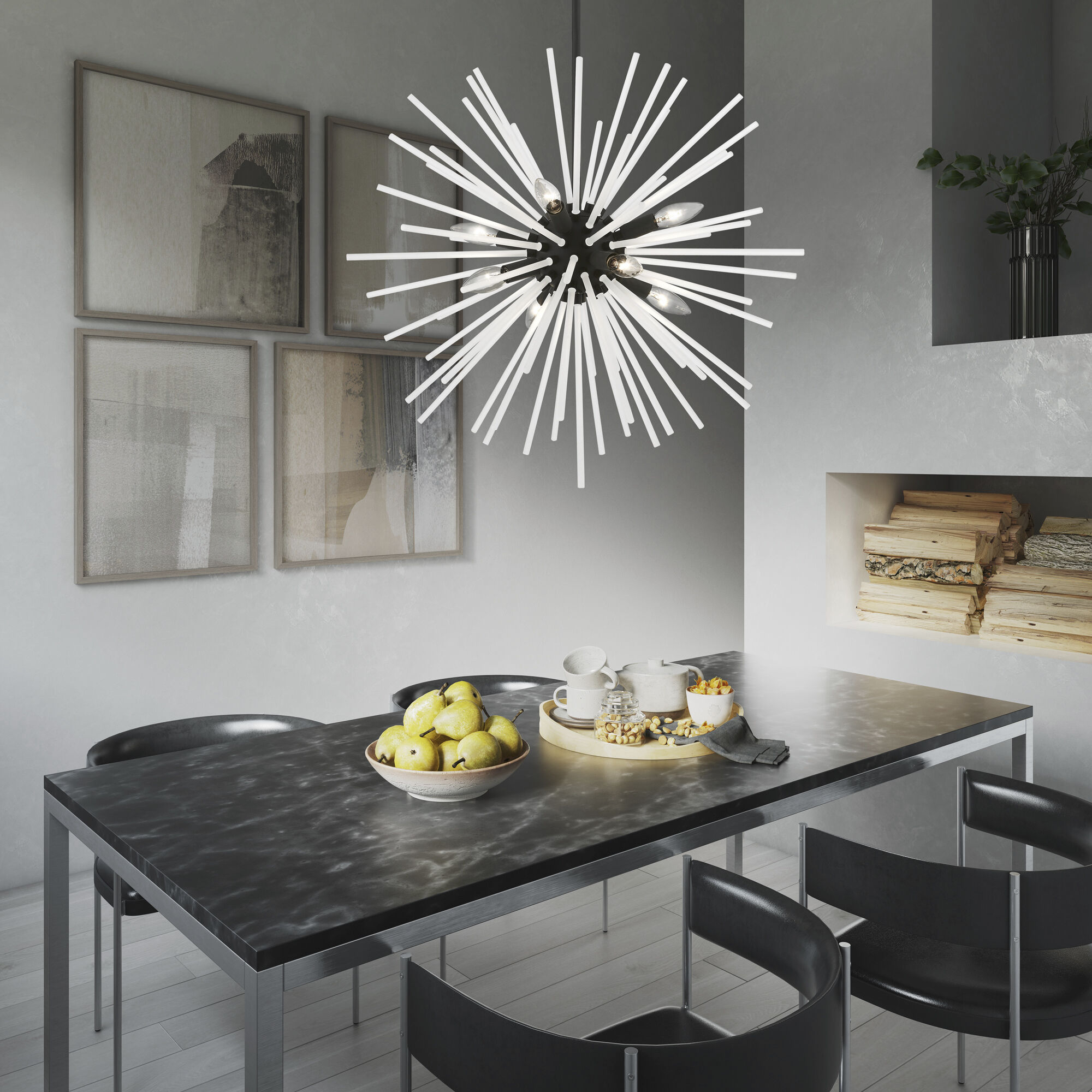 Uptown 8 Light 26 inch Black Pendant Chandelier Ceiling Light