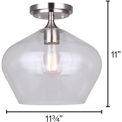 Conall 1 Light 12 inch Brushed Nickel Flush Mount Ceiling Light