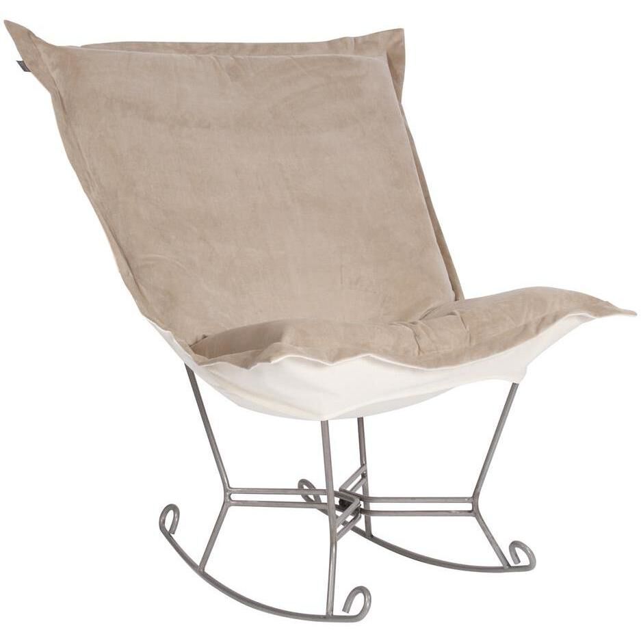 Puff Titanium Frame with Bella Sand Scroll Rocker with Cover