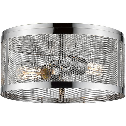 Meshsmith 2 Light 12.13 inch Chrome Flush Mount Ceiling Light in Chrome Steel
