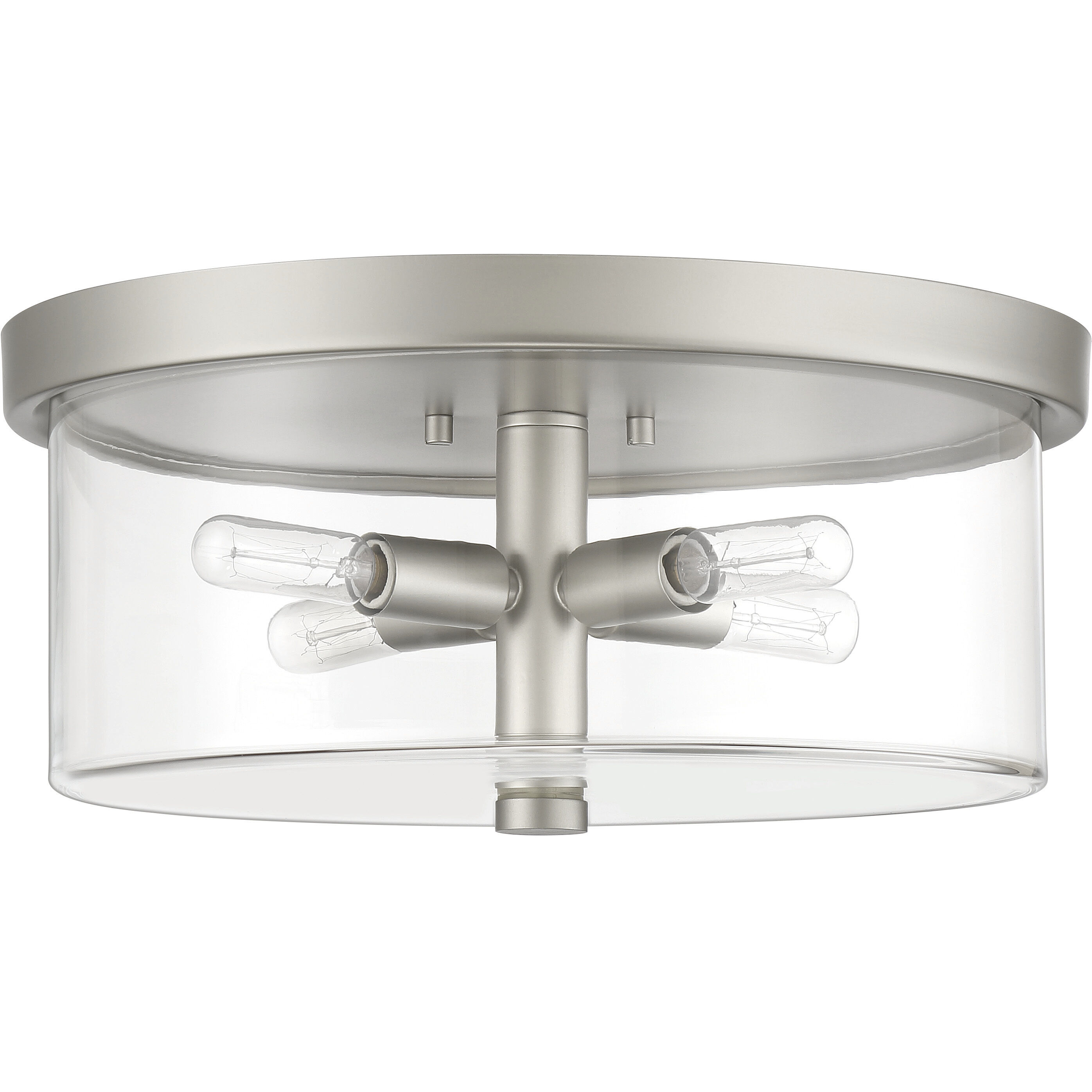 Hailie 4 Light 15 inch Satin Nickel Flushmount Ceiling Light